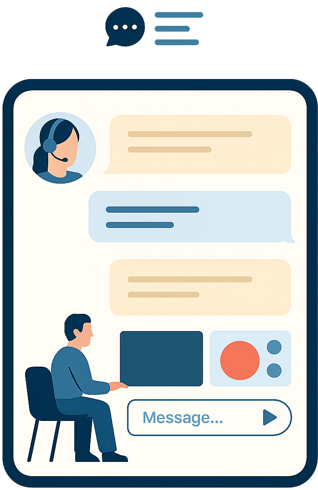 Chat support mockup